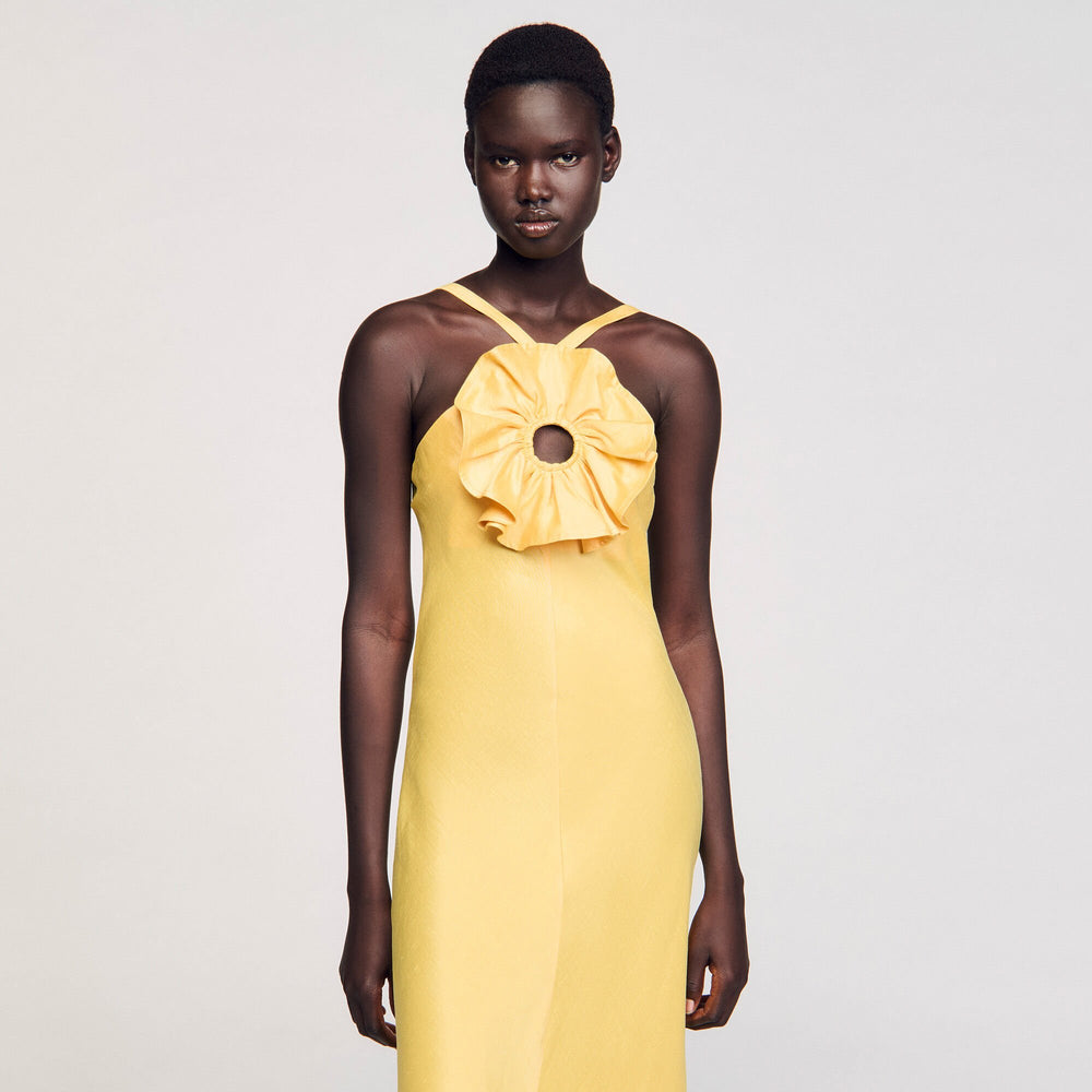 Sandro / Floral detail maxi dress Straw