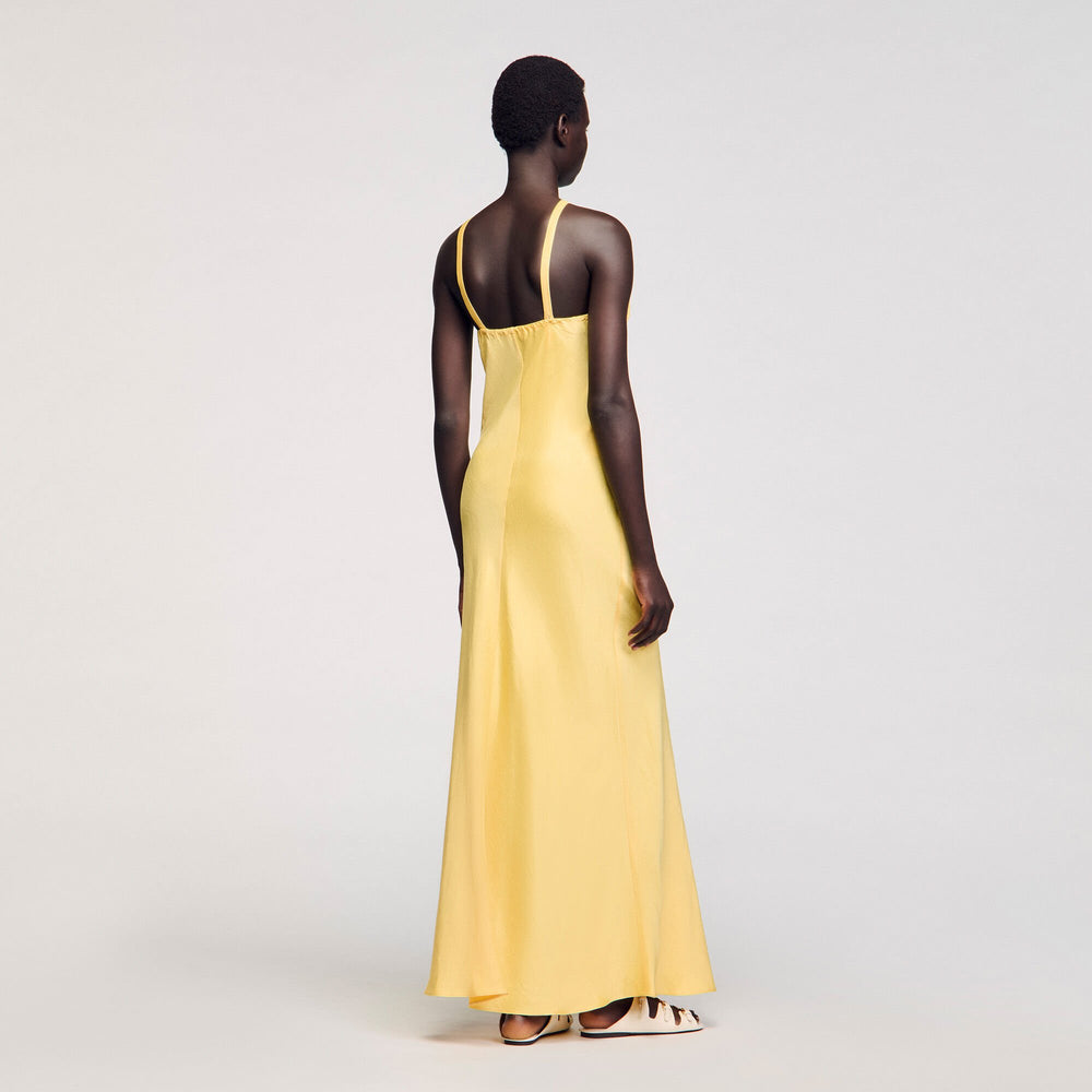 Sandro / Floral detail maxi dress Straw