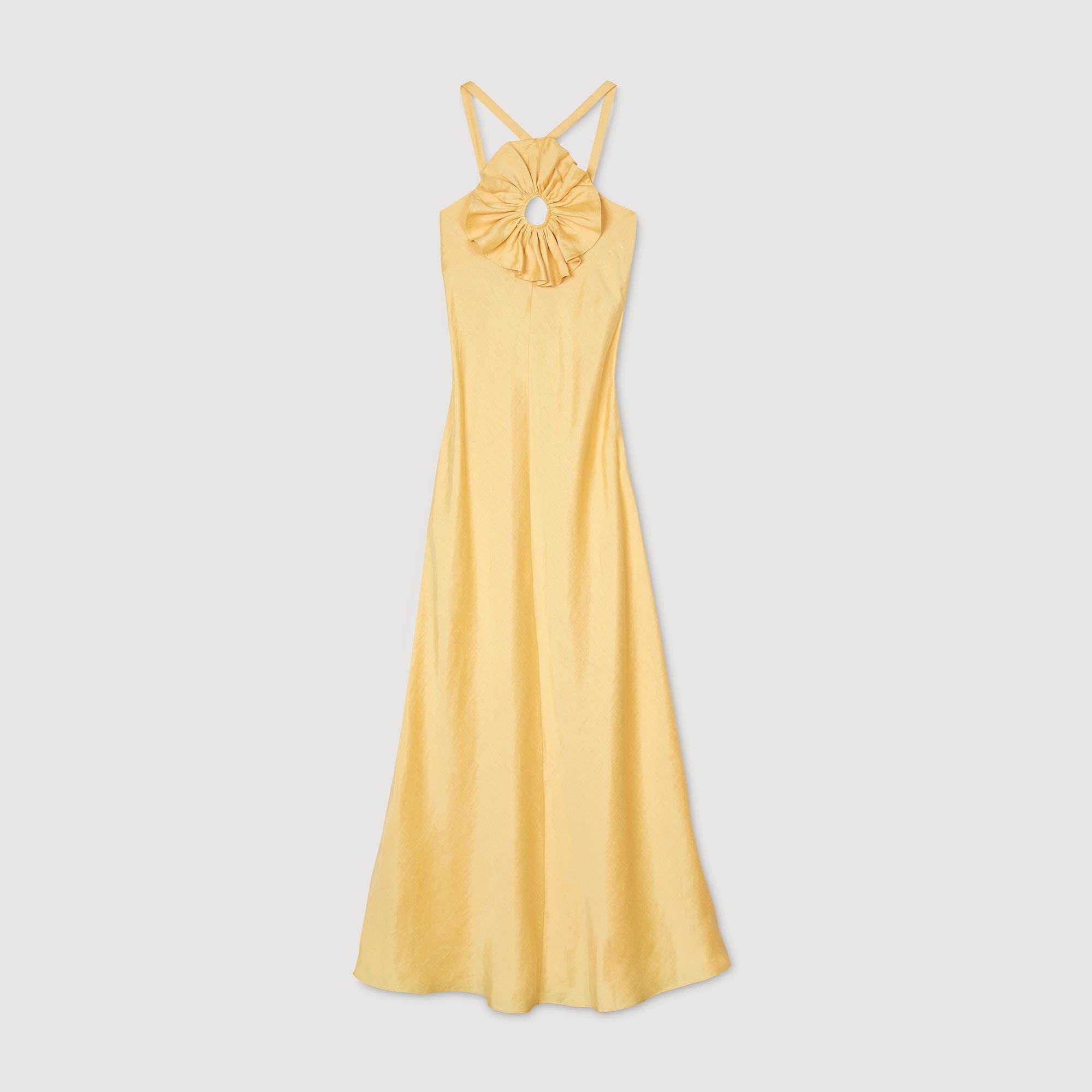 Sandro / Floral detail maxi dress Straw