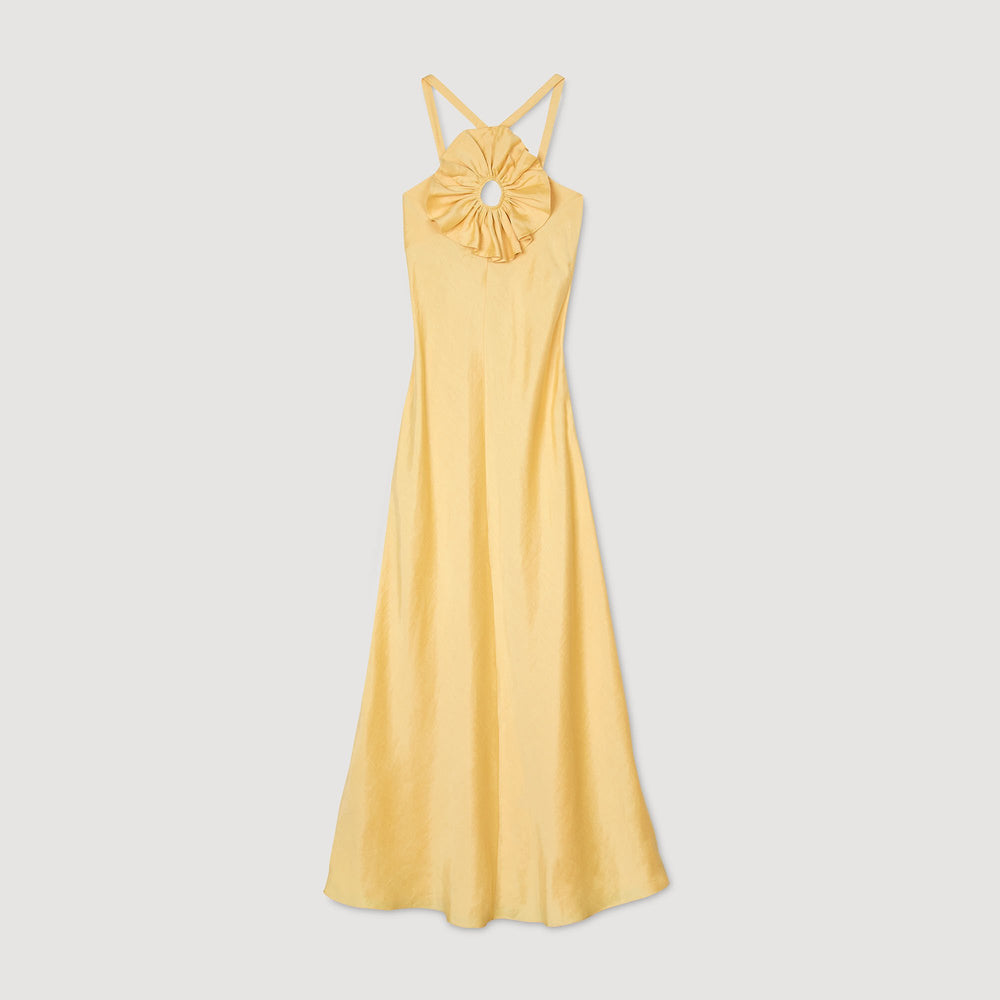 Sandro / Floral detail maxi dress Straw