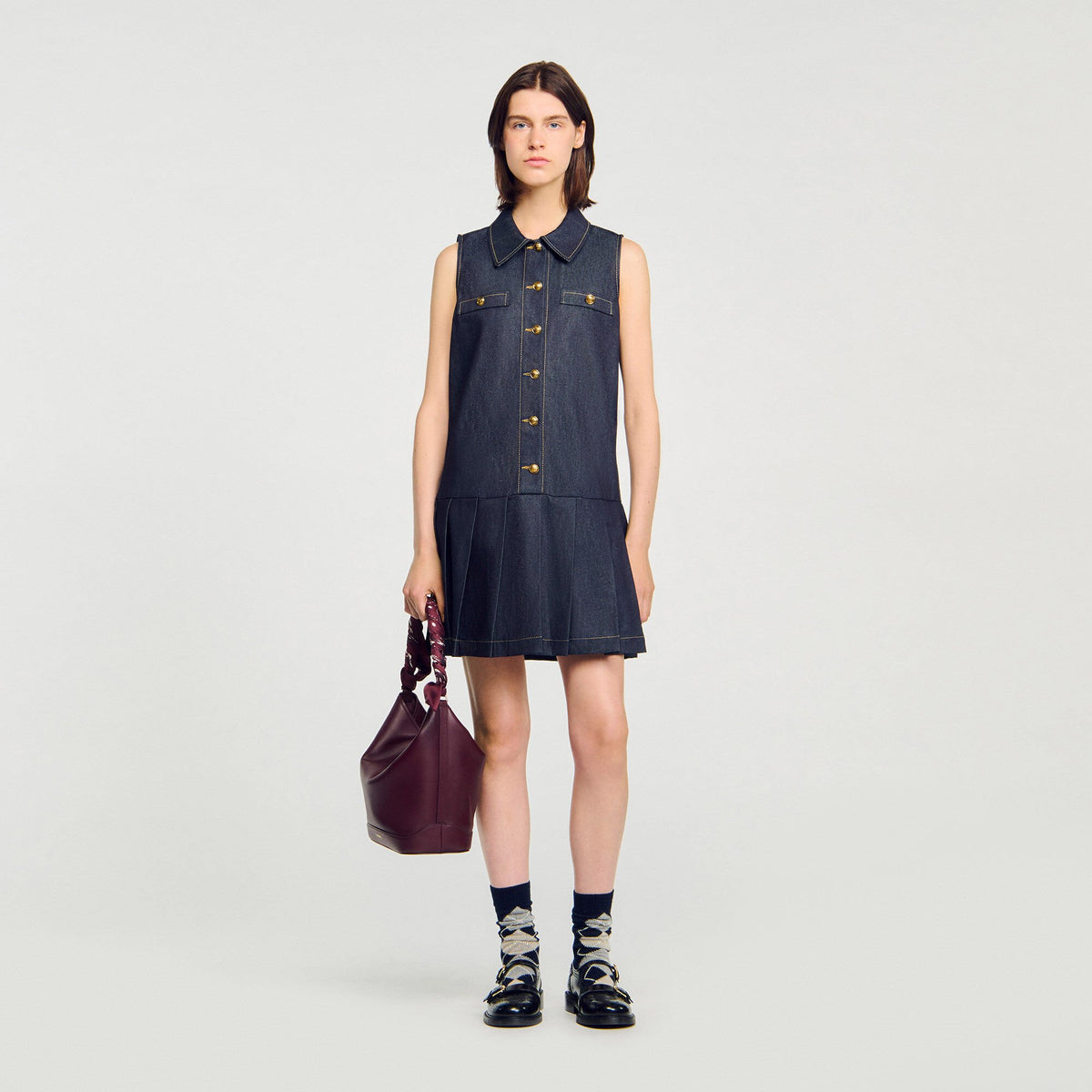 Sandro / Mini denim dress Deep Blue