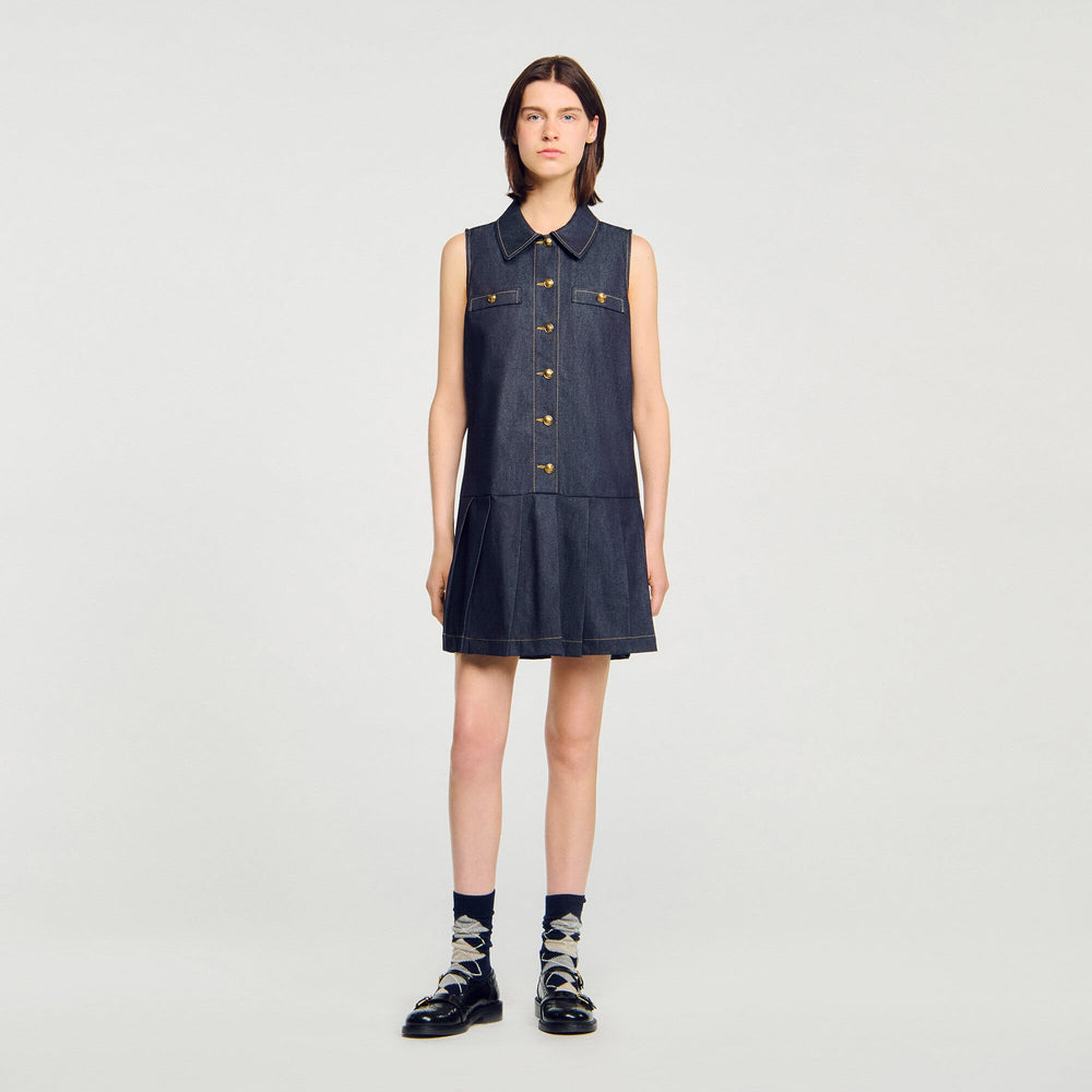 Sandro / Mini denim dress Deep Blue