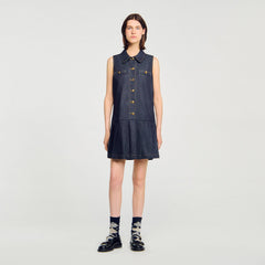 Sandro / Mini denim dress Deep Blue