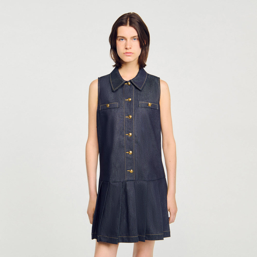 Sandro / Mini denim dress Deep Blue