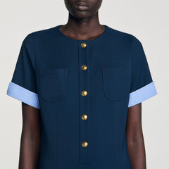 Sandro / Mini pleated dress Navy Blue