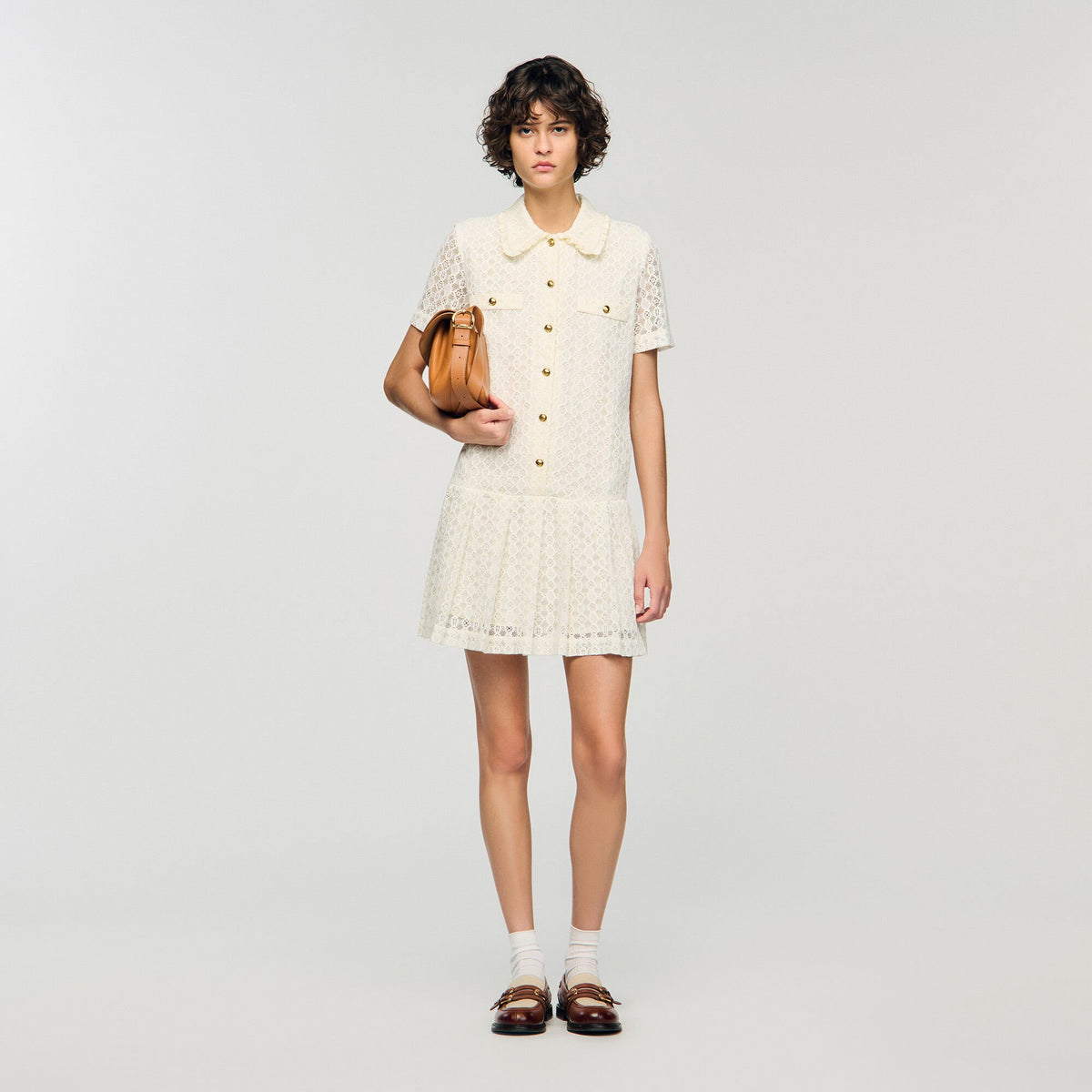 Sandro / Mini lace dress Ecru