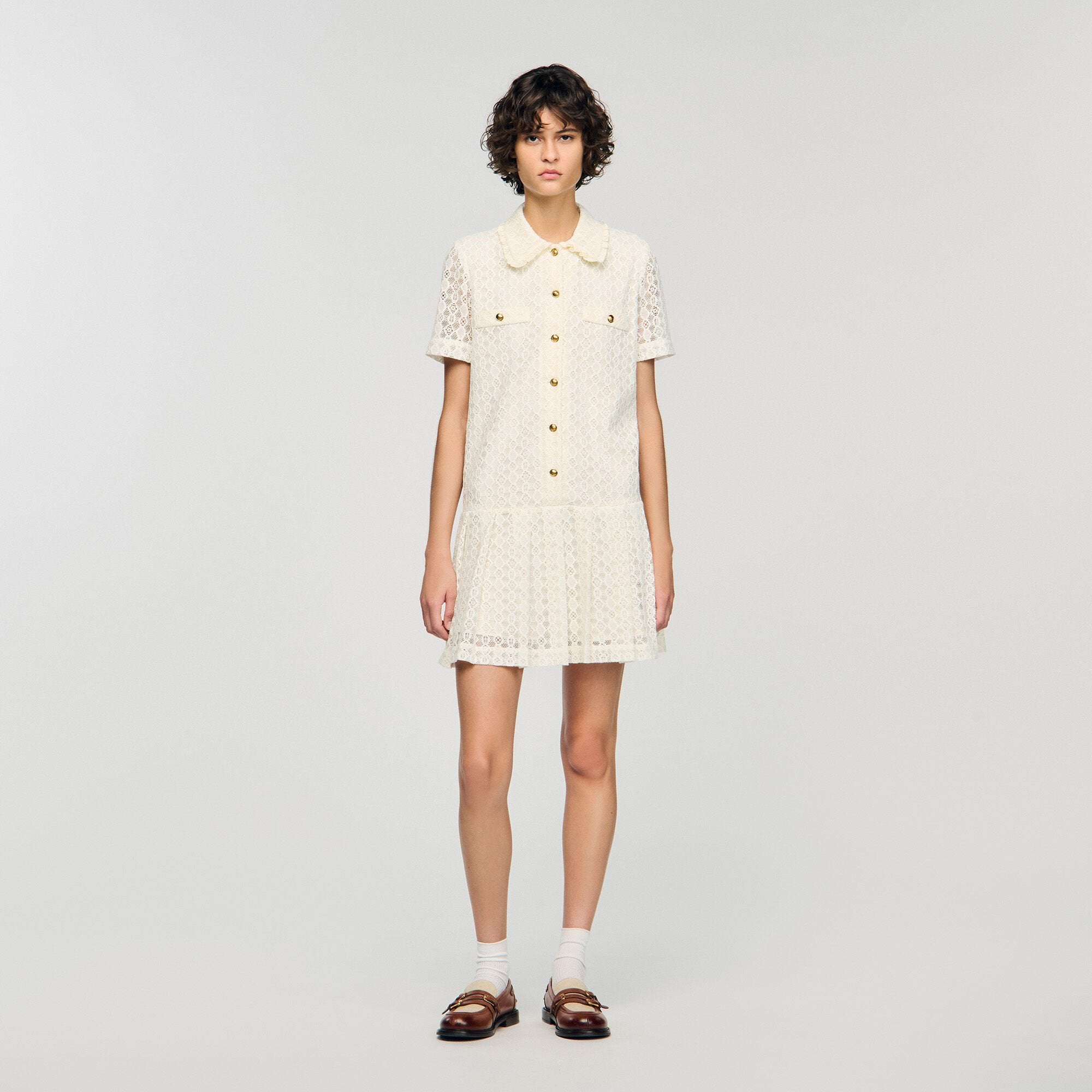 Sandro / Mini lace dress Ecru