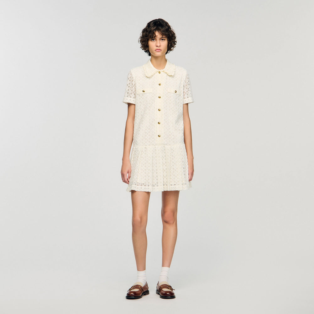 Sandro / Mini lace dress Ecru