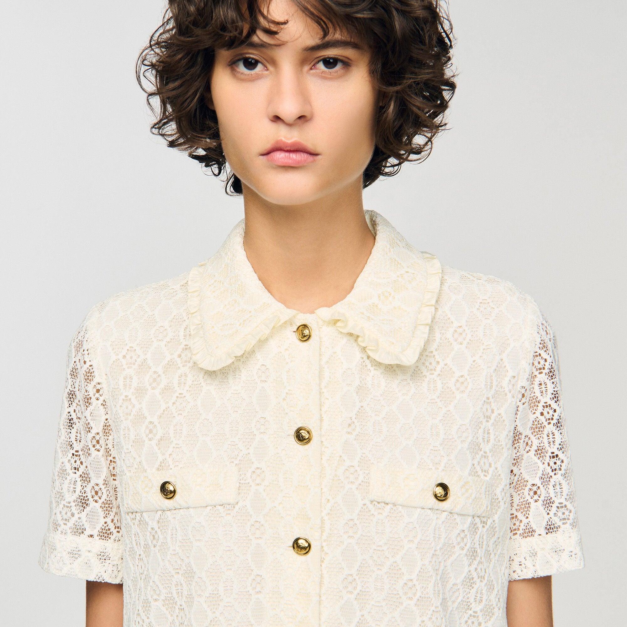 Sandro / Mini lace dress Ecru