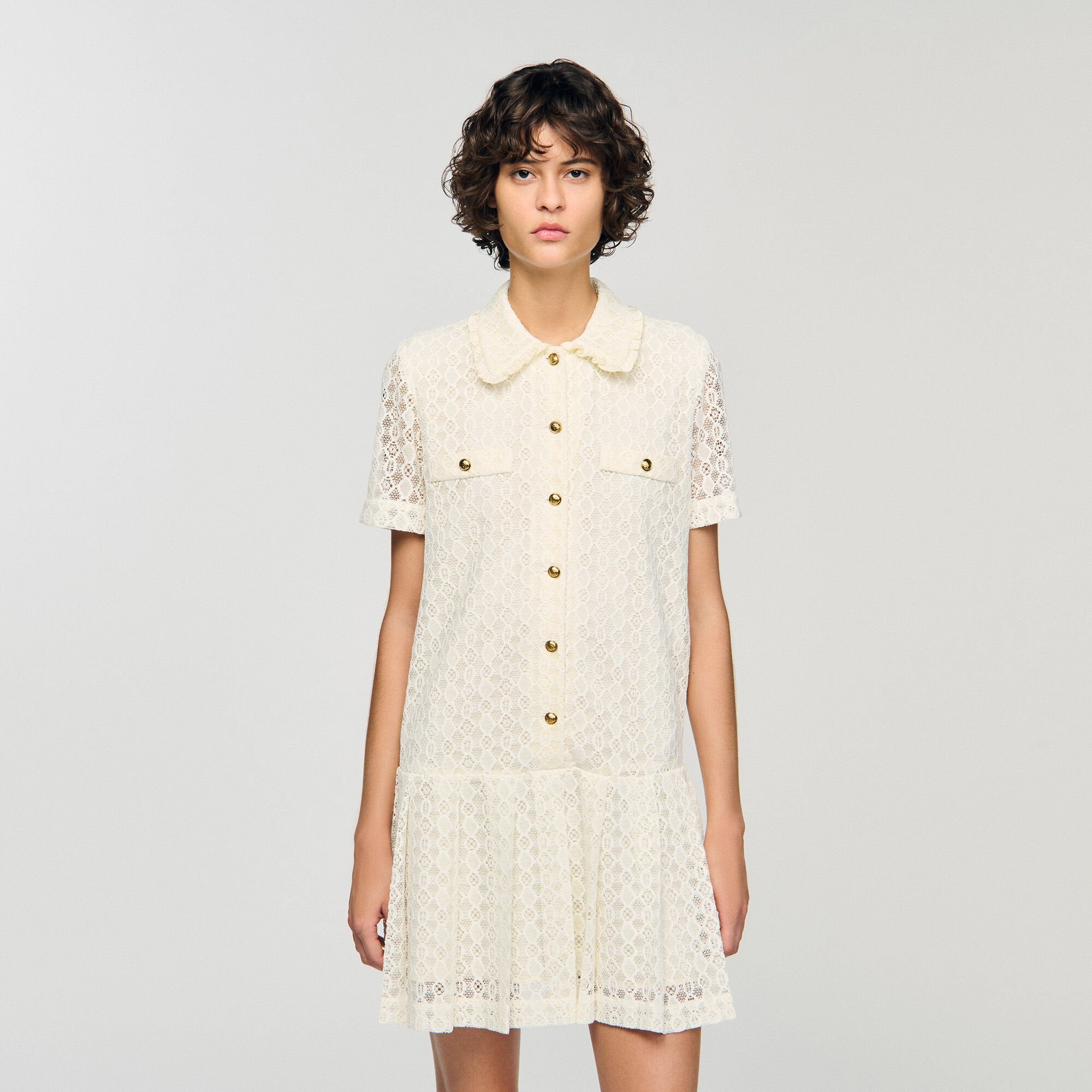 Sandro / Mini lace dress Ecru