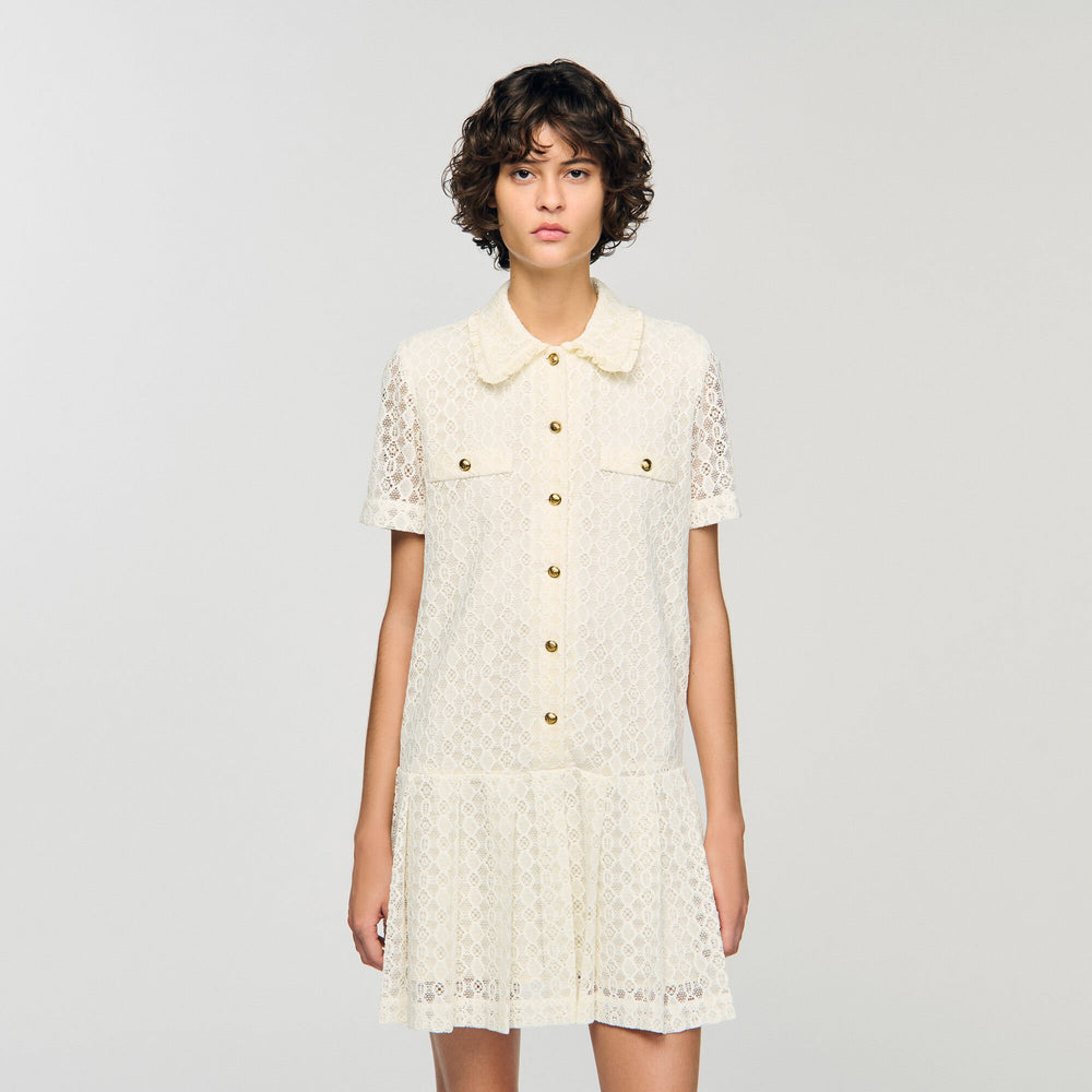 Sandro / Mini lace dress Ecru