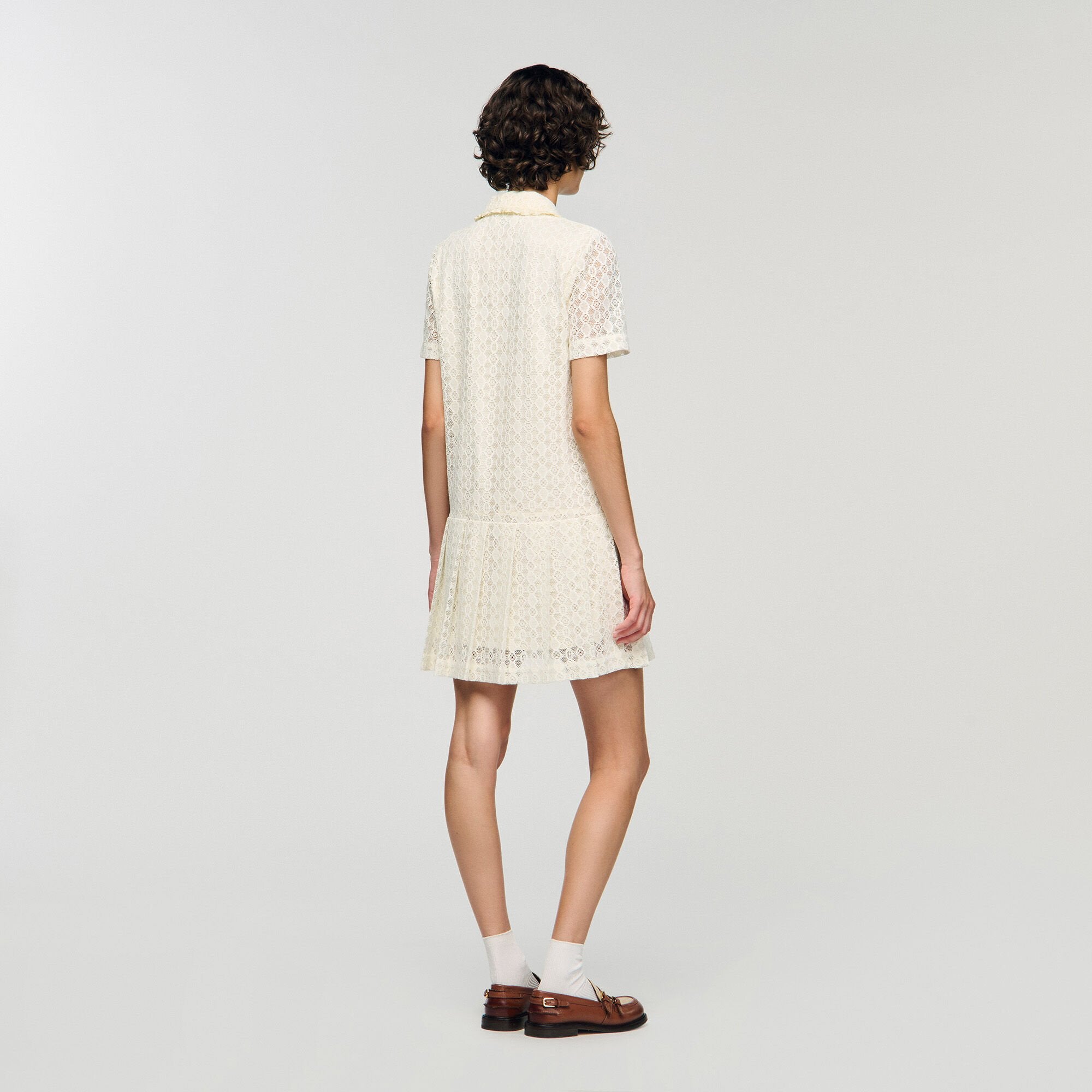 Sandro / Mini lace dress Ecru