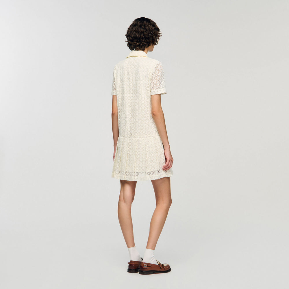Sandro / Mini lace dress Ecru