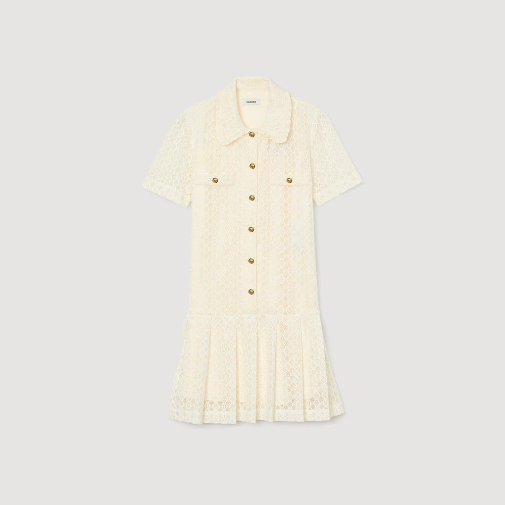 Sandro / Mini lace dress Ecru