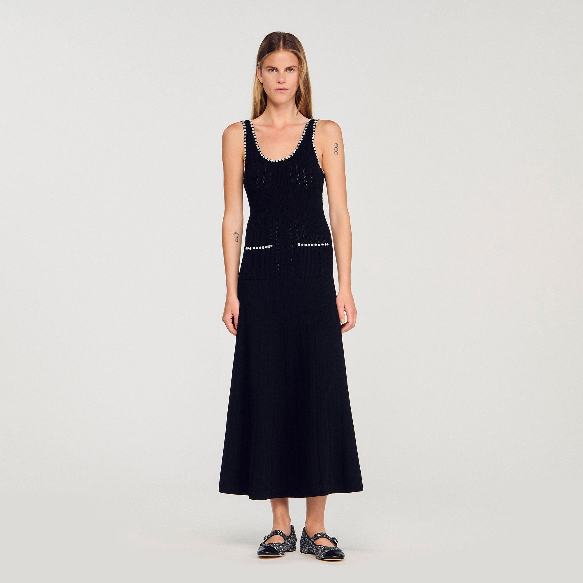 Sandro / Beaded dress Black