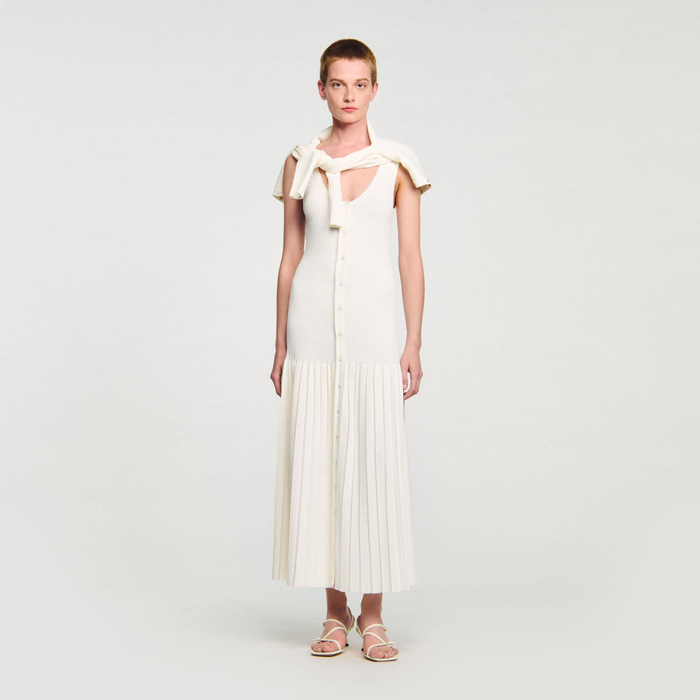 Sandro / Knit maxi dress Ecru