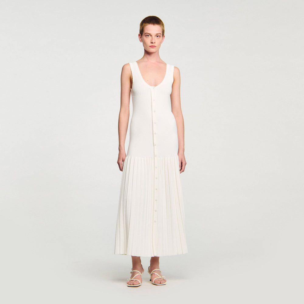 Sandro / Knit maxi dress Ecru
