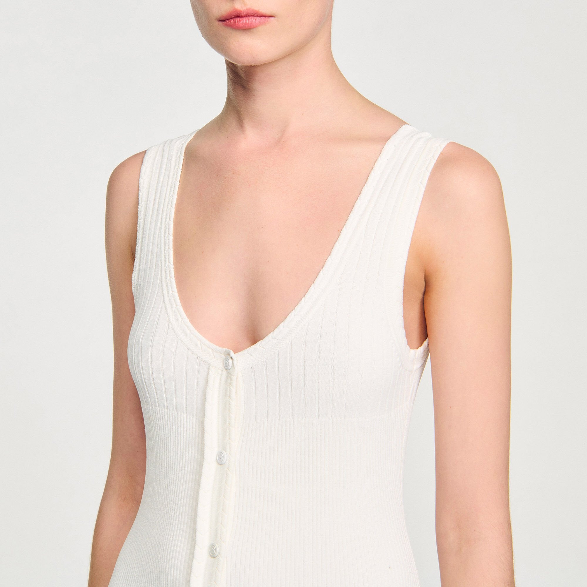 Sandro / Knit maxi dress Ecru