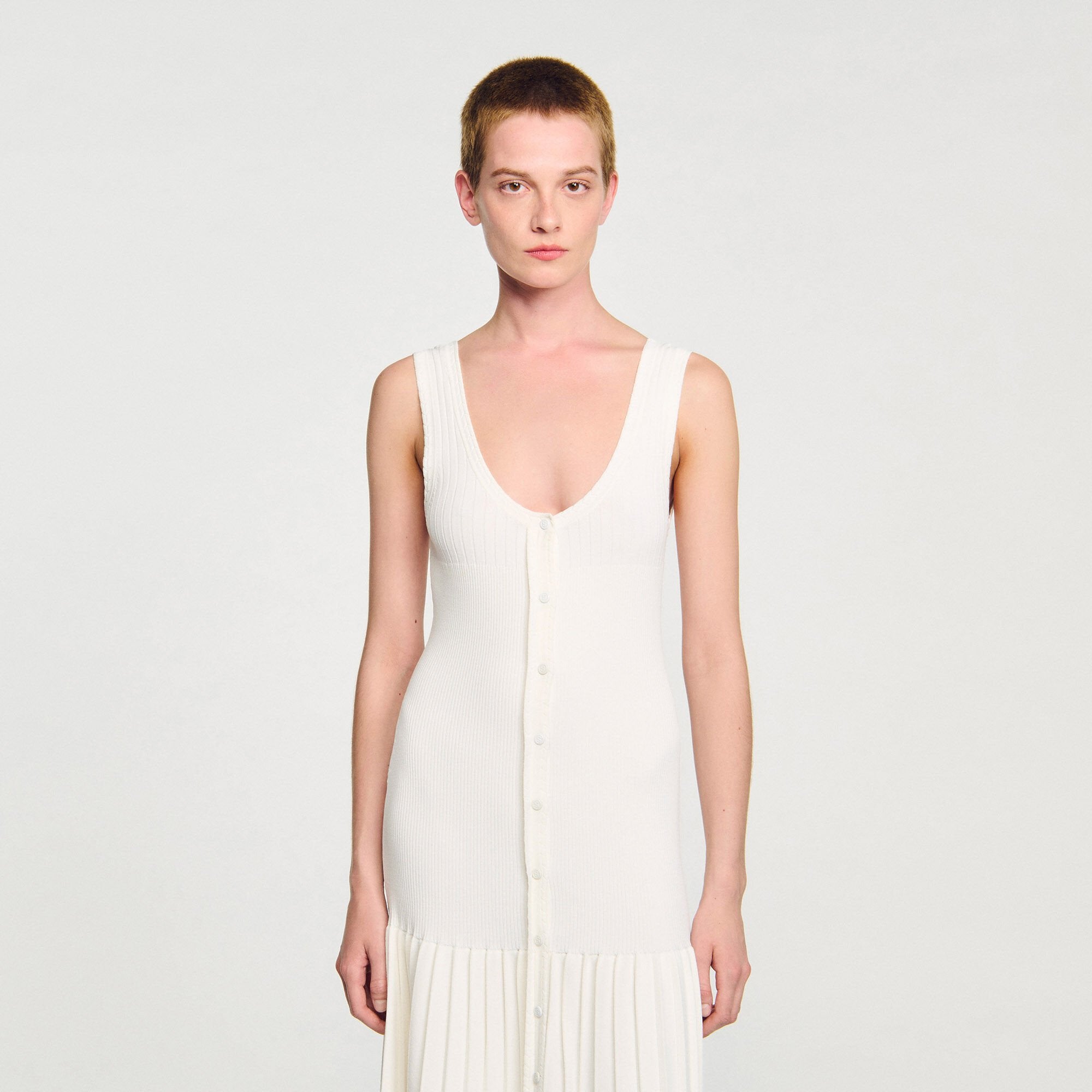 Sandro / Knit maxi dress Ecru
