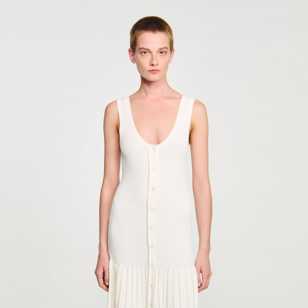 Sandro / Knit maxi dress Ecru