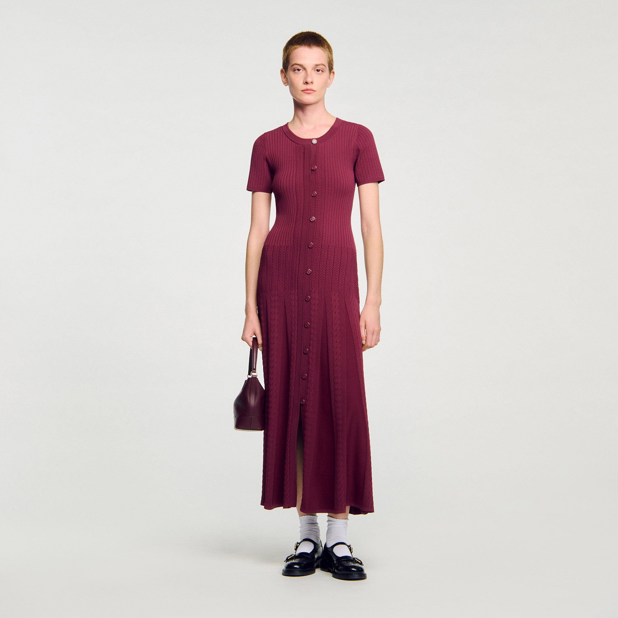 Sandro / Knit maxi dress Bordeaux