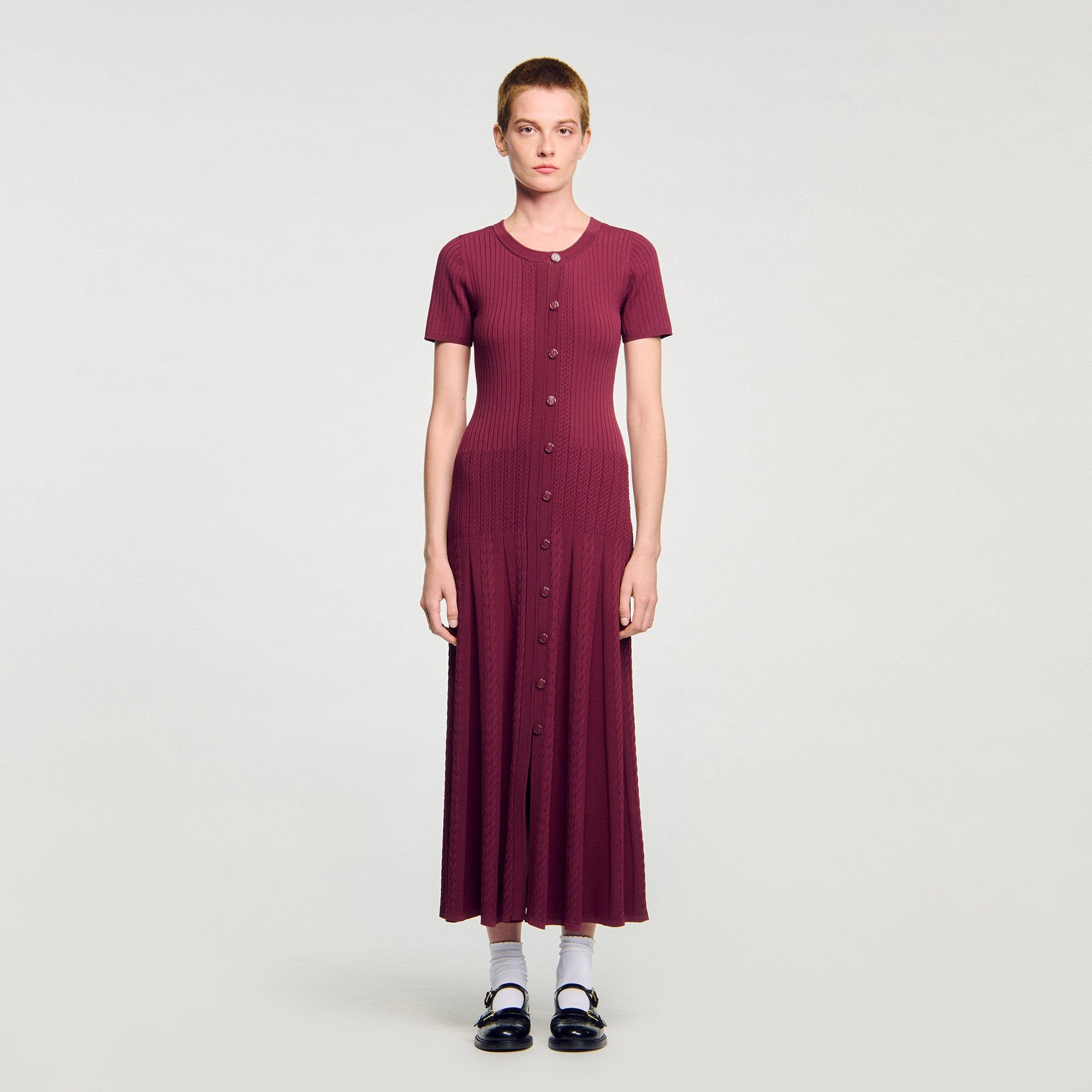 Sandro / Knit maxi dress Bordeaux