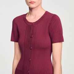 Sandro / Knit maxi dress Bordeaux