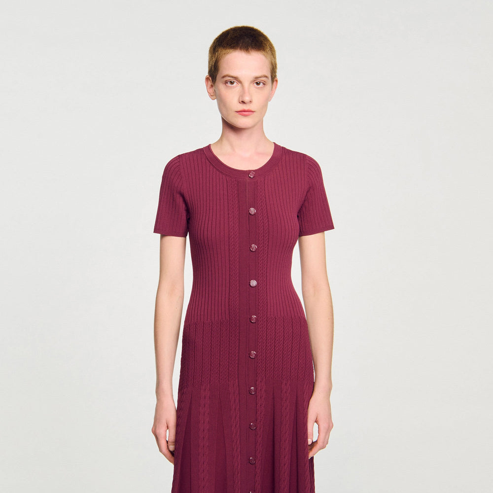 Sandro / Knit maxi dress Bordeaux