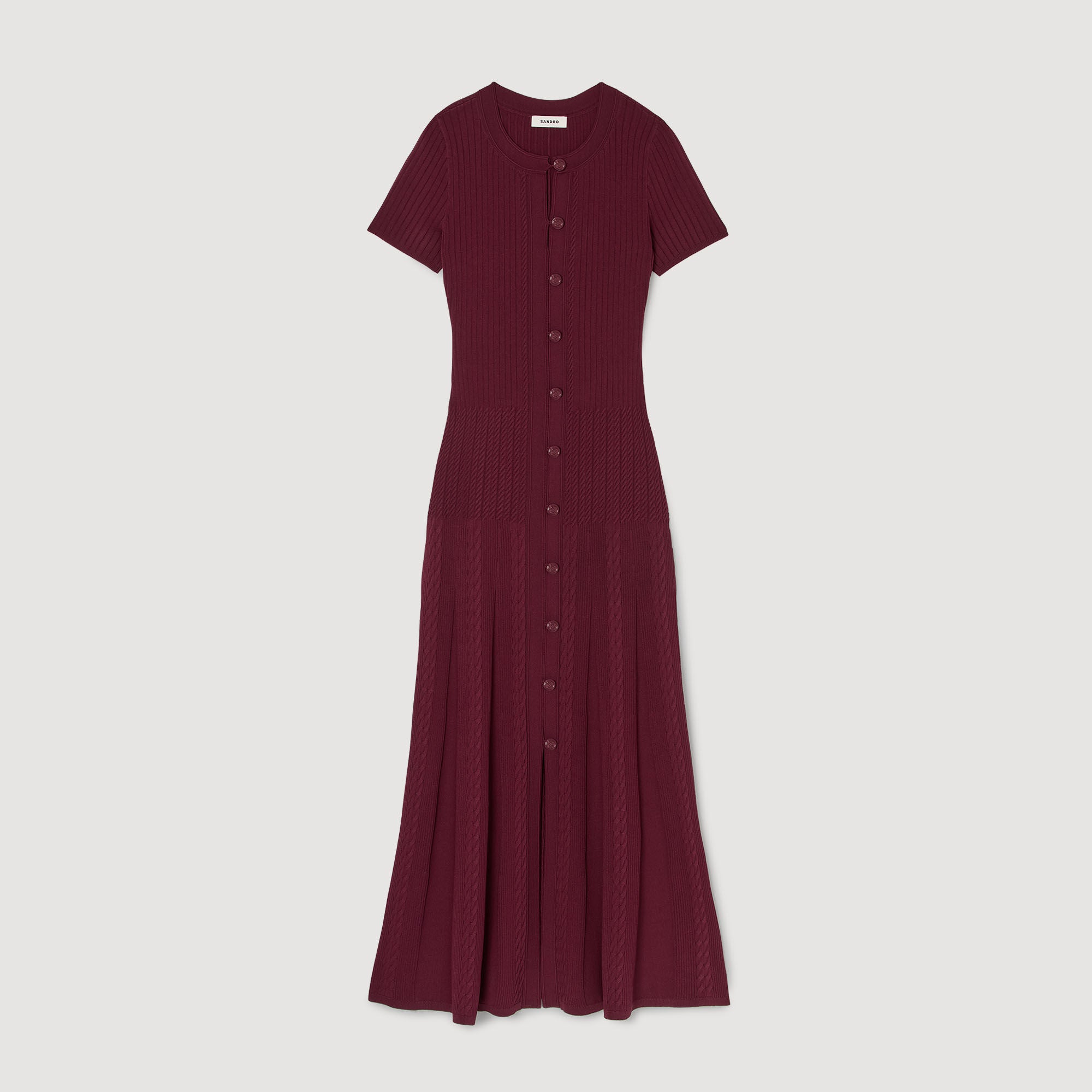 Sandro / Knit maxi dress Bordeaux