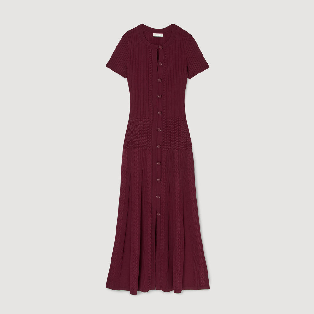 Sandro / Knit maxi dress Bordeaux