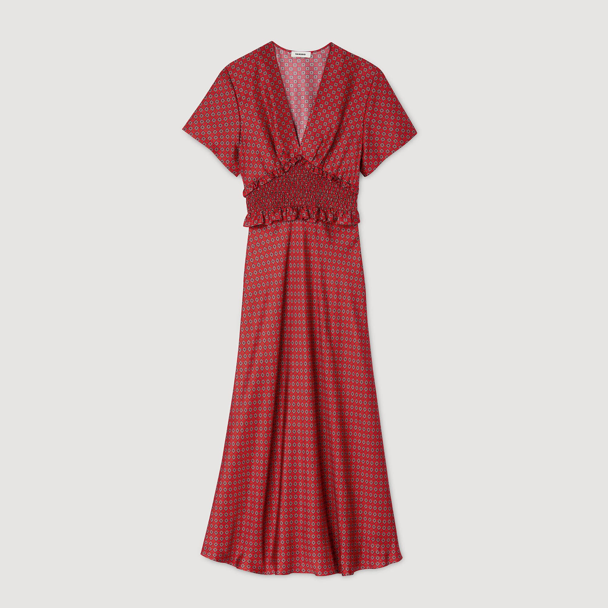 Sandro / Scarf print maxi dress Red / Pink