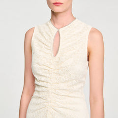 Sandro / Lace keyhole maxi dress Ecru