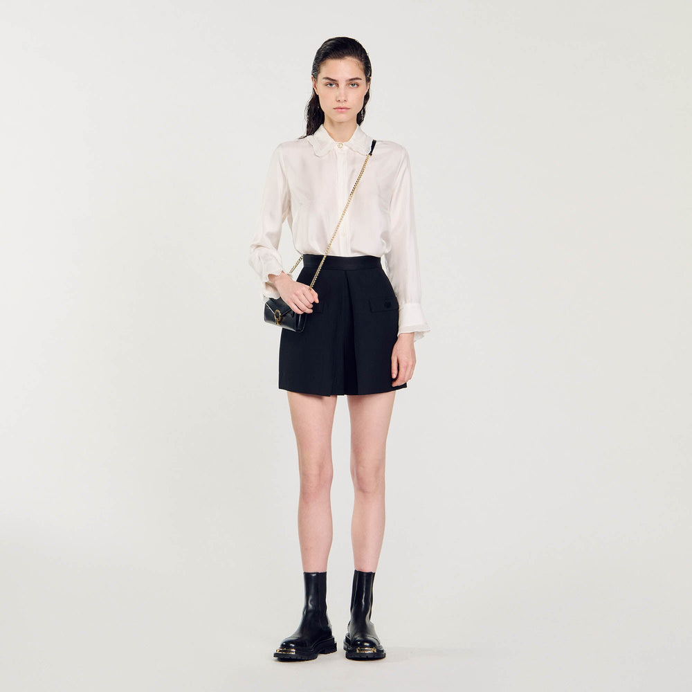 Sandro / High-waisted shorts with buttons Black