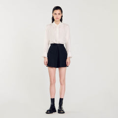 Sandro / High-waisted shorts with buttons Black