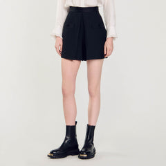 Sandro / High-waisted shorts with buttons Black