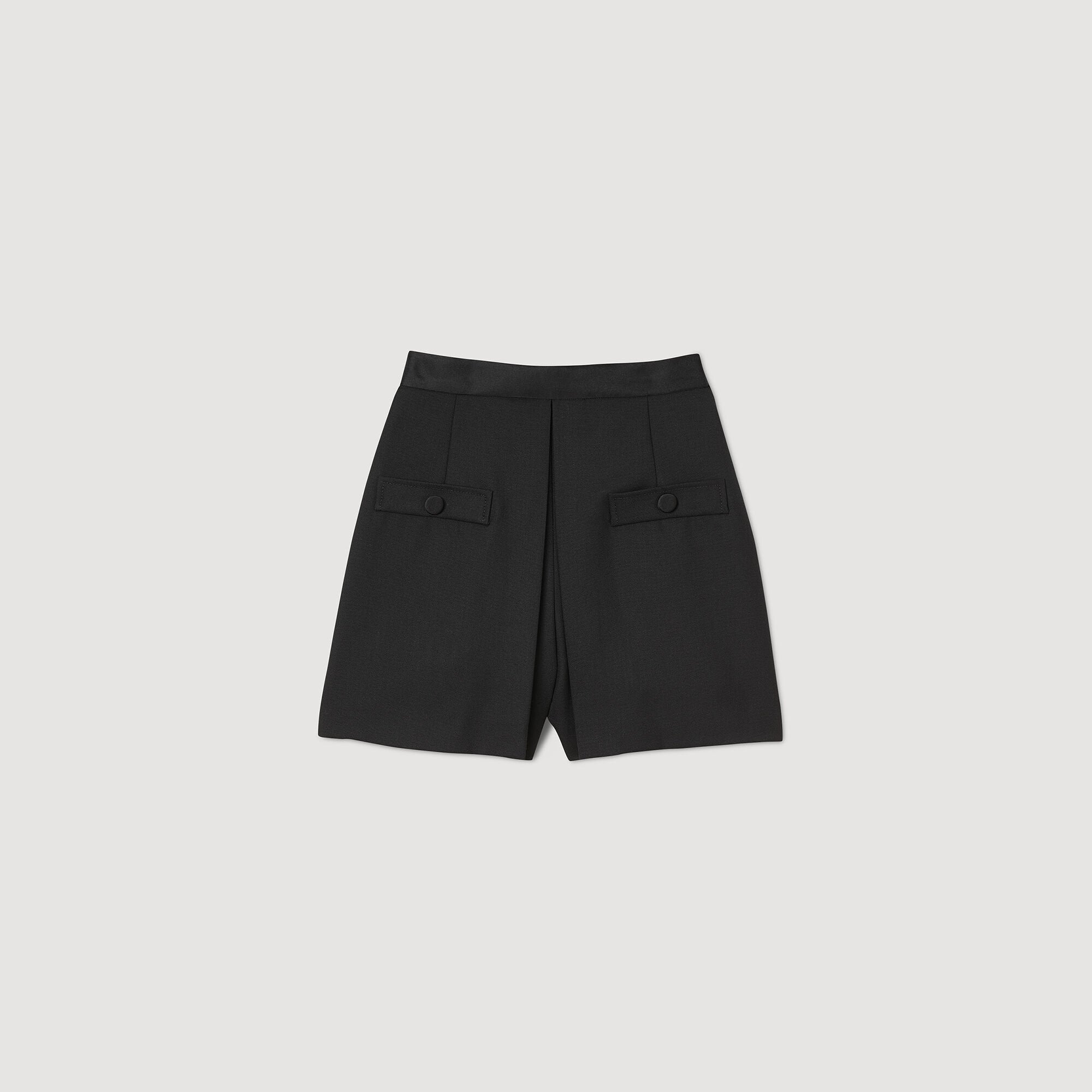 Sandro / High-waisted shorts with buttons Black