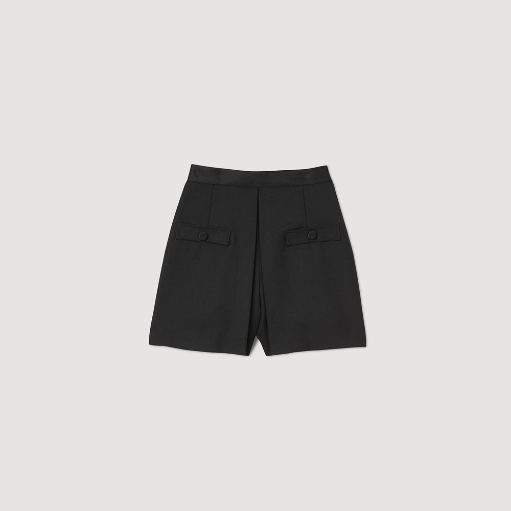 Sandro / High-waisted shorts with buttons Black