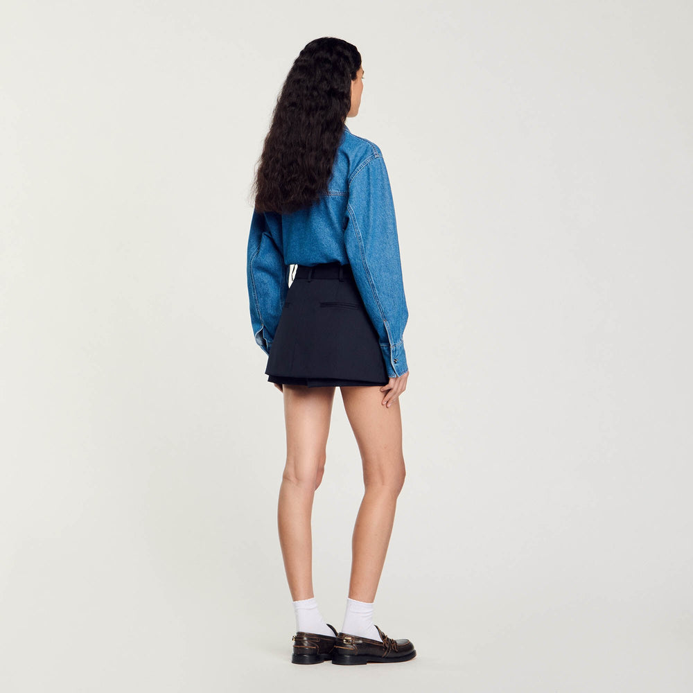 Sandro / Skort with decorative belt loops Navy Blue