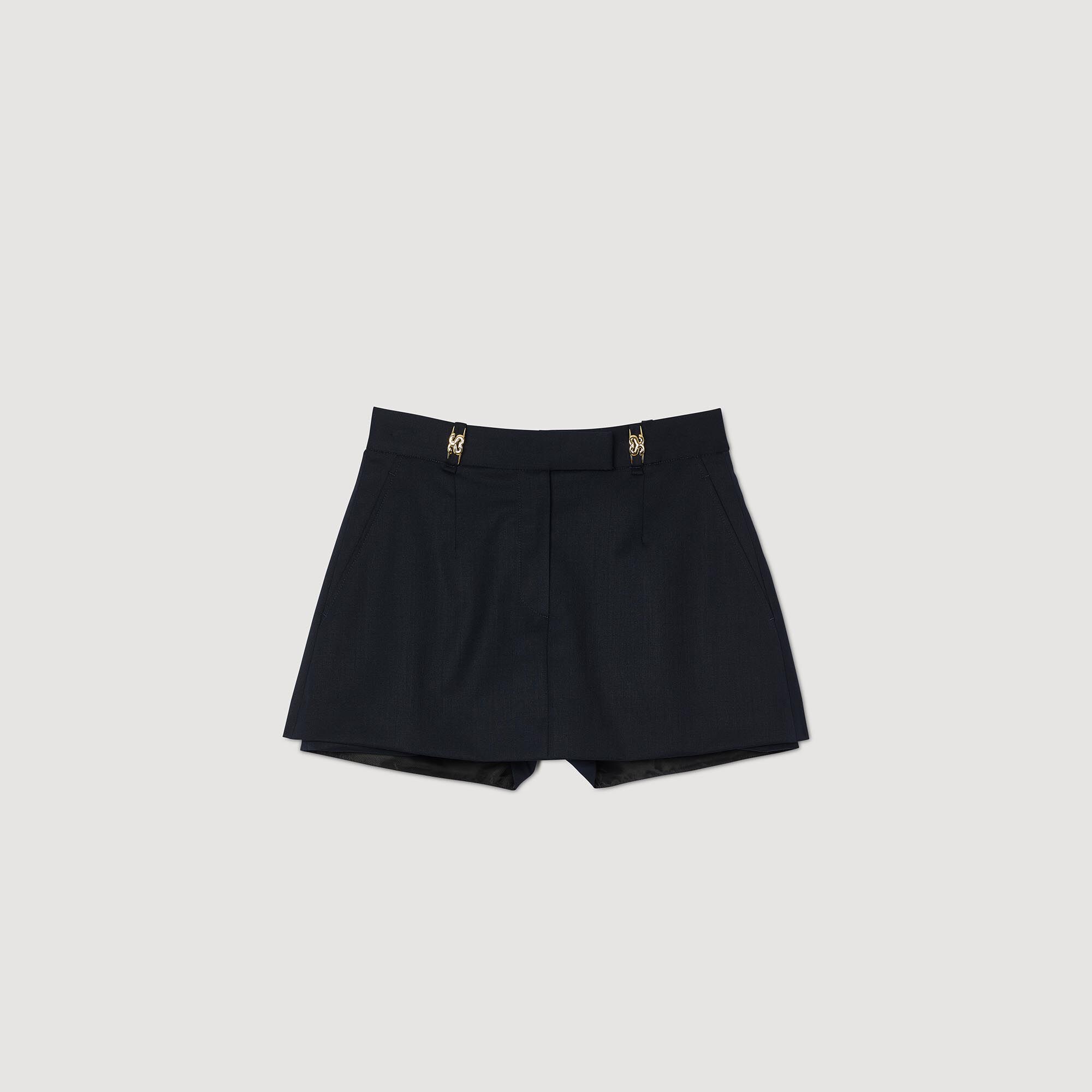 Sandro / Skort with decorative belt loops Navy Blue