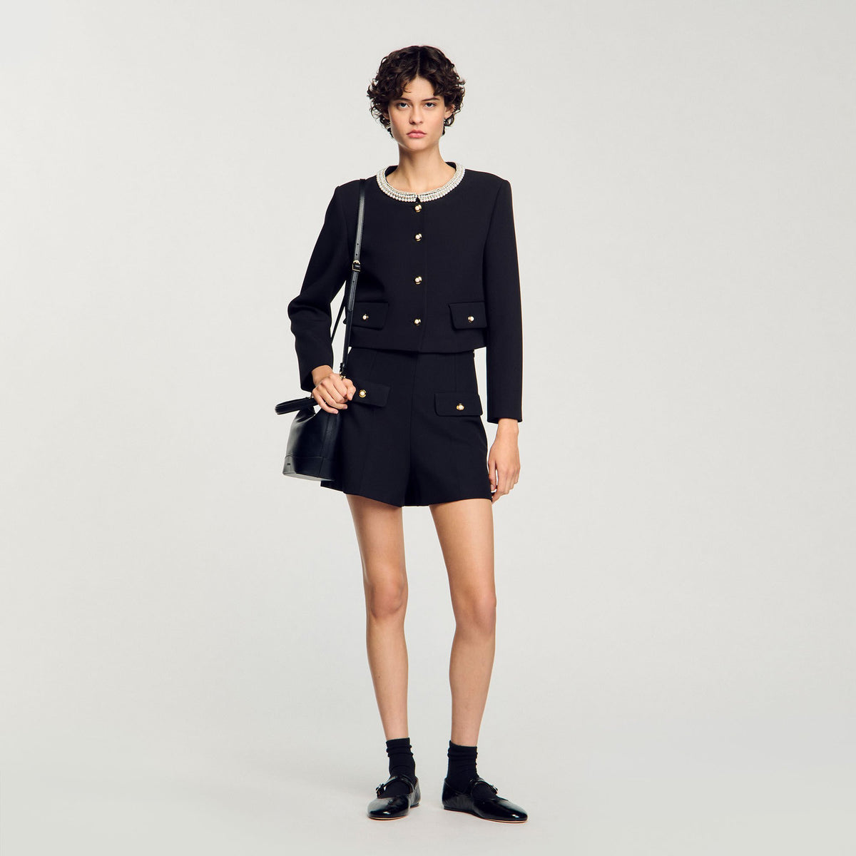 Sandro / High-waisted shorts Black