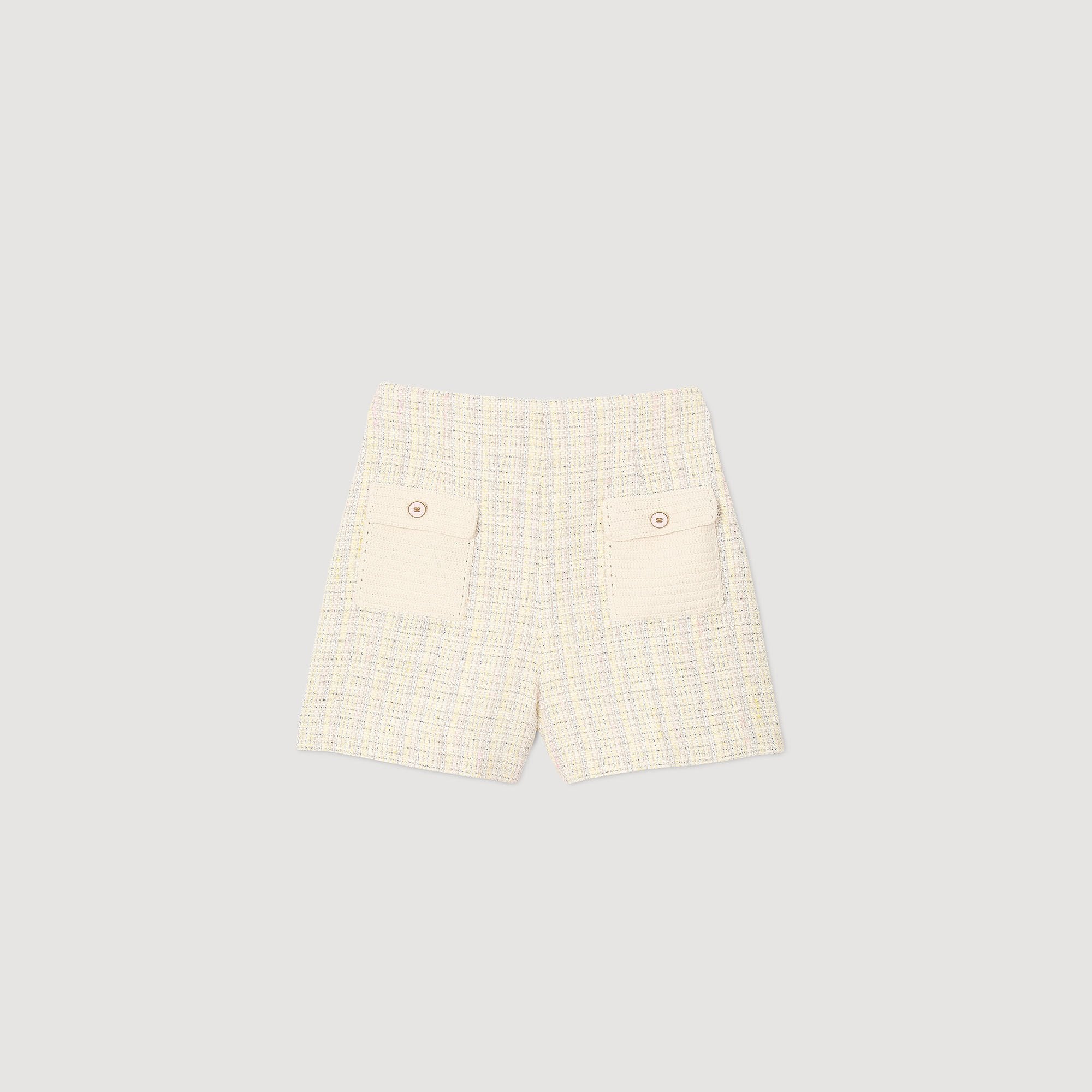 Sandro / Decorative tweed shorts Yellow / Ecru