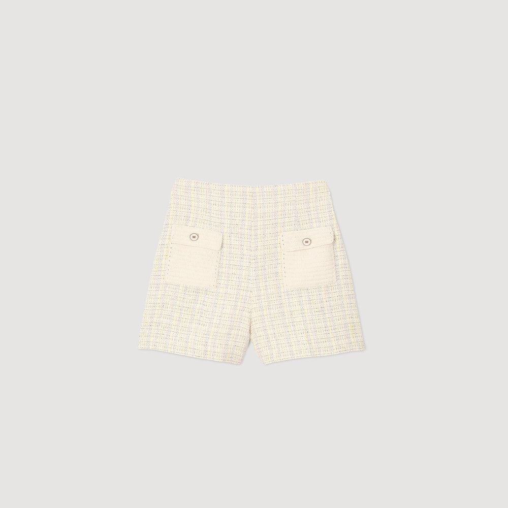 Sandro / Decorative tweed shorts Yellow / Ecru