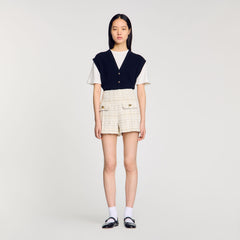 Sandro / Decorative tweed shorts Ecru / Lurex