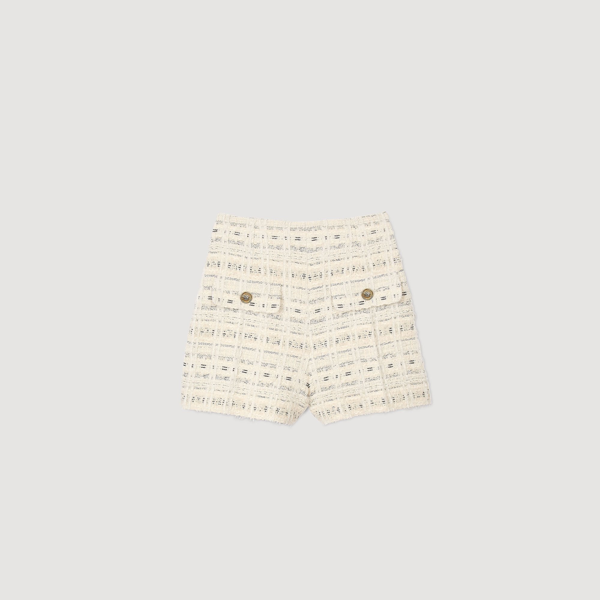 Sandro / Decorative tweed shorts Ecru / Lurex