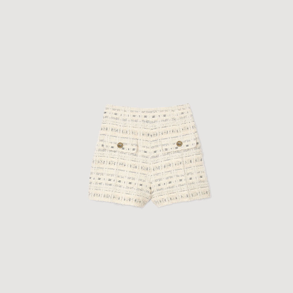 Sandro / Decorative tweed shorts Ecru / Lurex