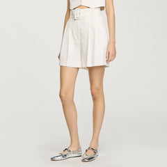 Sandro / Sequin high-waisted shorts Ecru