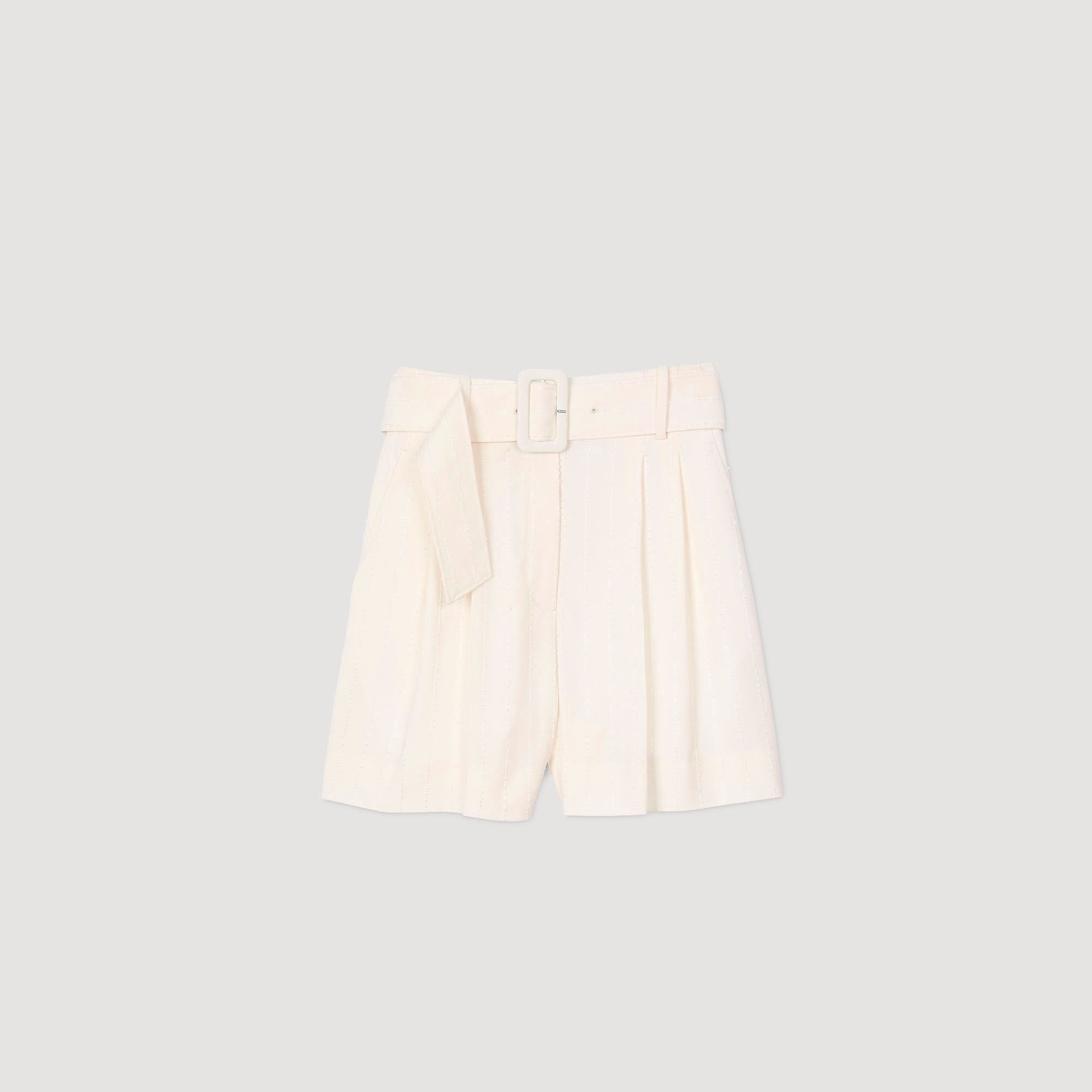 Sandro / Sequin high-waisted shorts Ecru