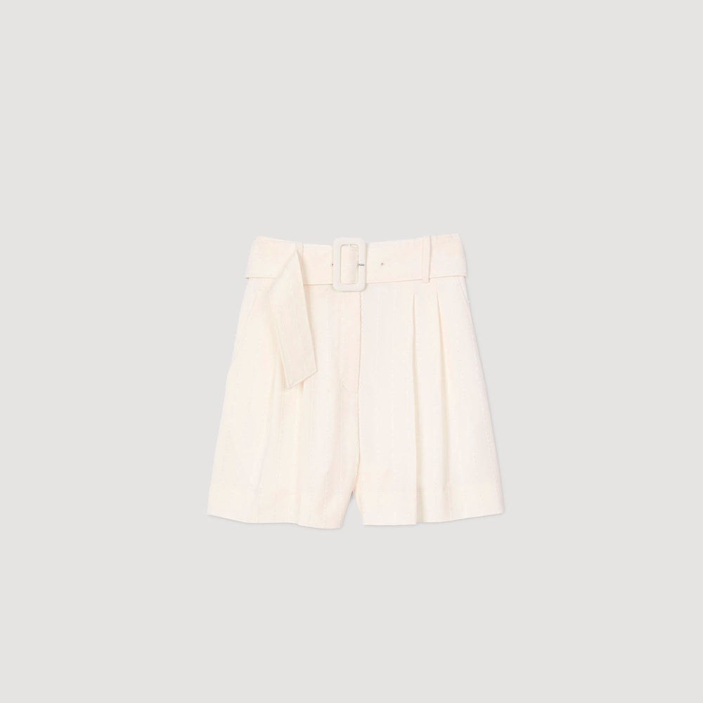 Sandro / Sequin high-waisted shorts Ecru