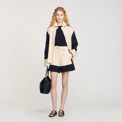 Sandro / Two-tone shorts Ecru