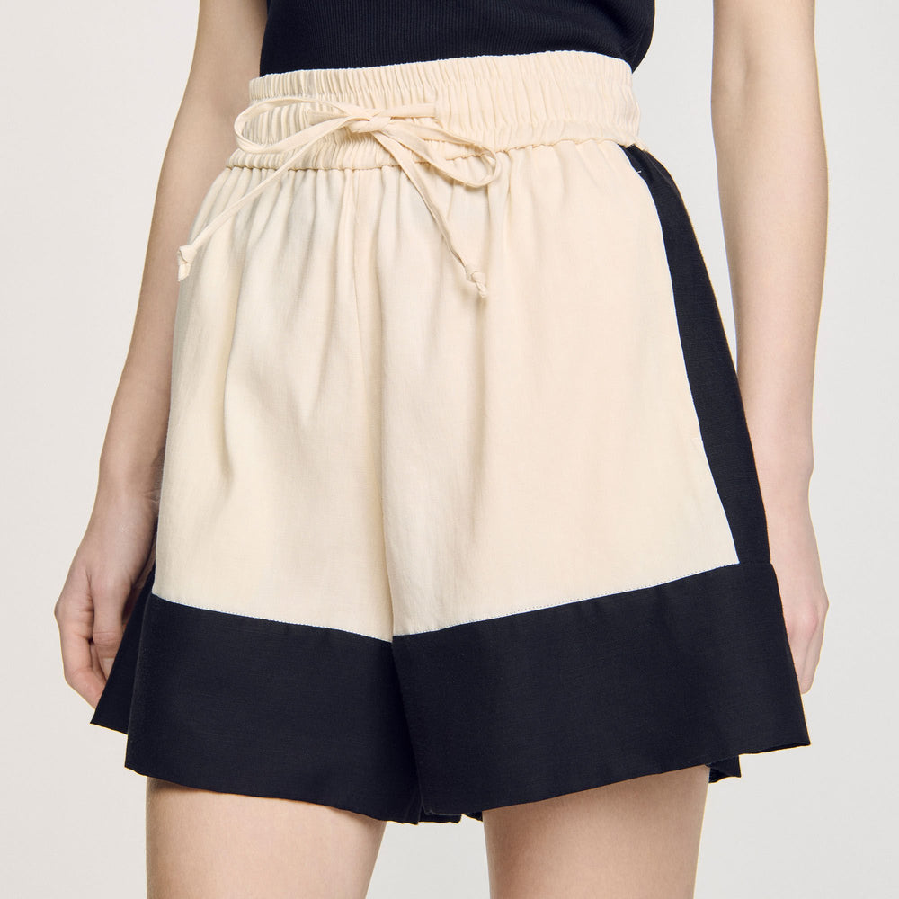 Sandro / Two-tone shorts Ecru